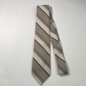 Classic Striped Men's Tie in Brown and Cream